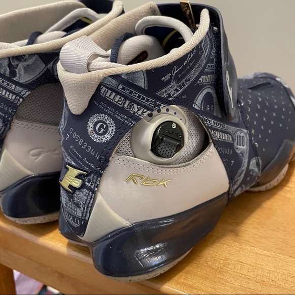 RARE VINTAGE REEBOK ANSWER 10 PUMP 'MONEY' X ALLEN IVERSON NAVY SNEAKERS - Picture 6 of 11